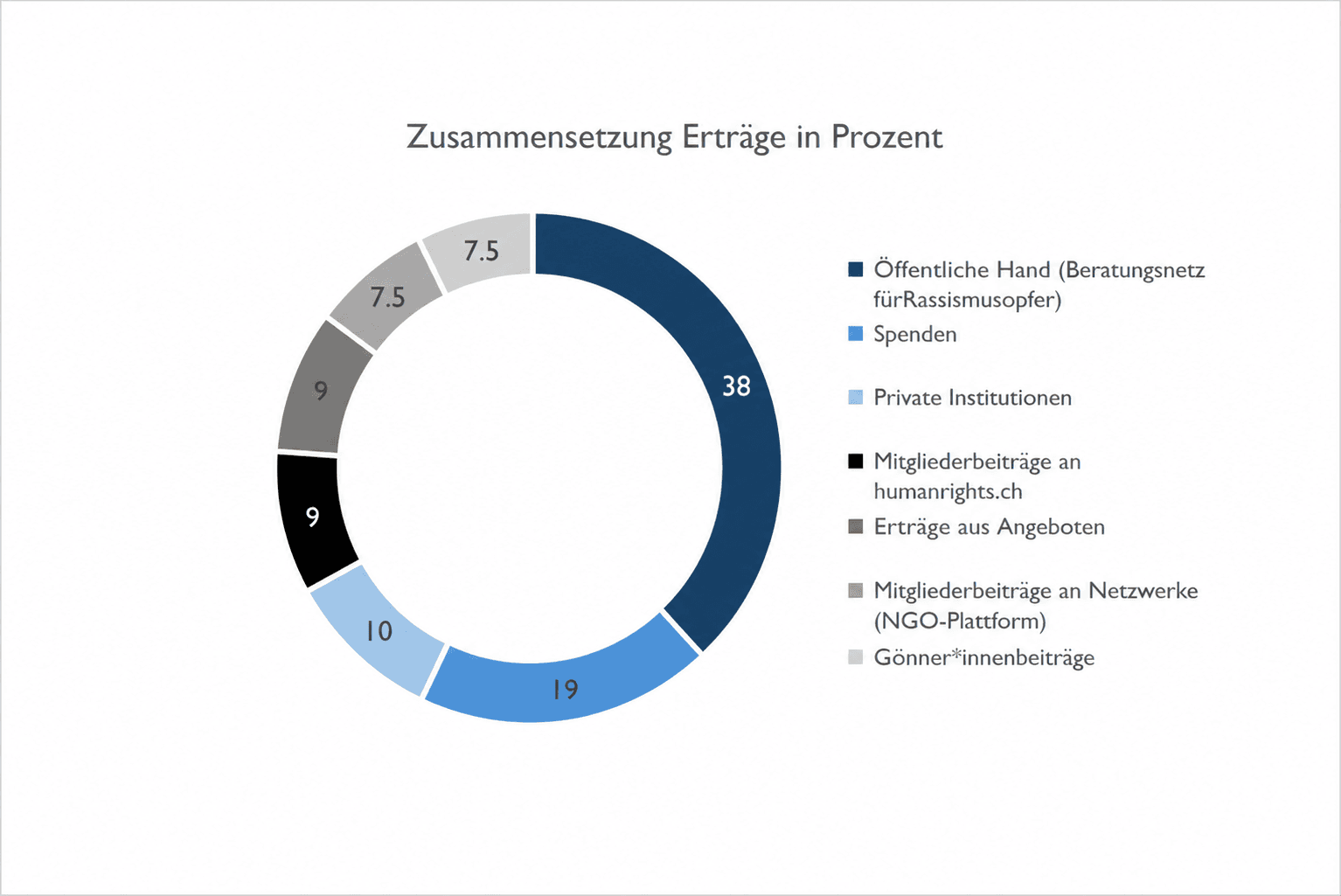Überblick über die Verwendung der Mittel von humanrigts.ch