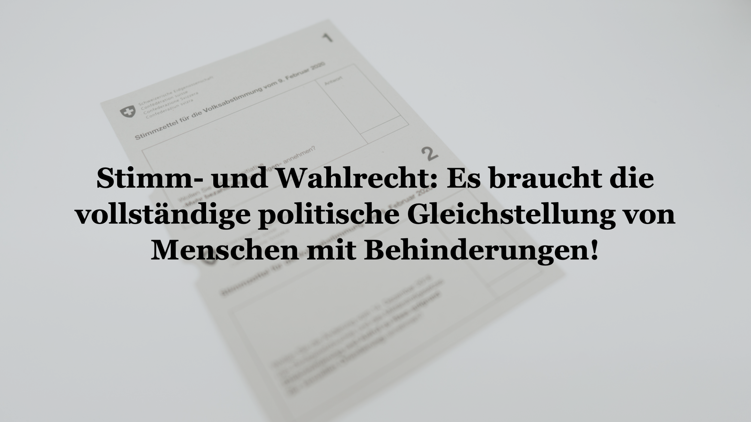 Seit dem 29. November letzten Jahres sind Menschen mit Behinderungen im Kanton Genf vollwertige Bürger*innen – sämtliche Einschränkungen ihres Stimm- und Wahlrechts wurden abgeschafft. Dieser bemerkenswerte Fortschritt für die Anerkennung der Gleichstellung und der Würde dieser Menschen hat Signalwirkung für die ganze Schweiz.