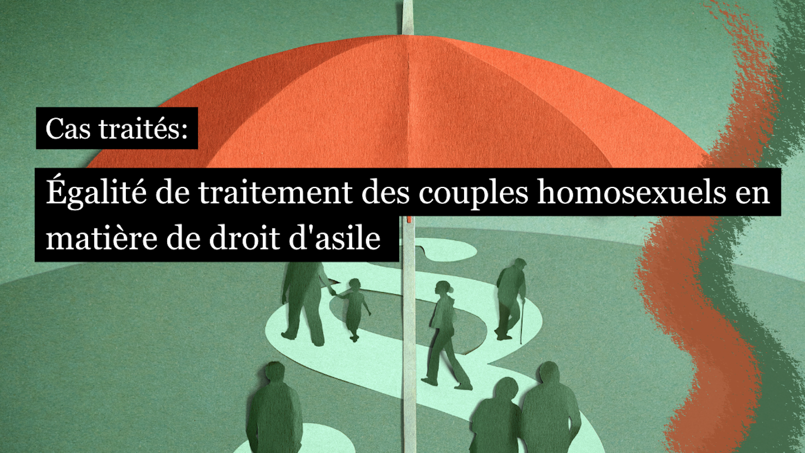 Fin 2020, la Cour européenne des droits de l'homme (CrEDH) a reproché à la Suisse de ne pas avoir suffisamment examiné si un ressortissant gambien aurait été exposé à des mauvais traitements dans son pays d'origine en raison de son homosexualité avant de décider de son renvoi. Cet arrêt est déterminant en ce qui concerne l'égalité des couples de même sexe en droit d'asile.