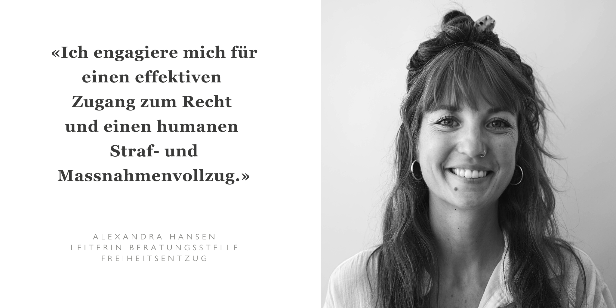 Seit Oktober 2022 übernimmt Alexandra Hansen die Leitung der Beratungsstelle Freiheitsentzug. Sie ist die Nachfolgerin von David Mühlemann, welcher die Rechtsberatung für inhaftierte Personen und ihre Angehörigen aufgebaut hat.