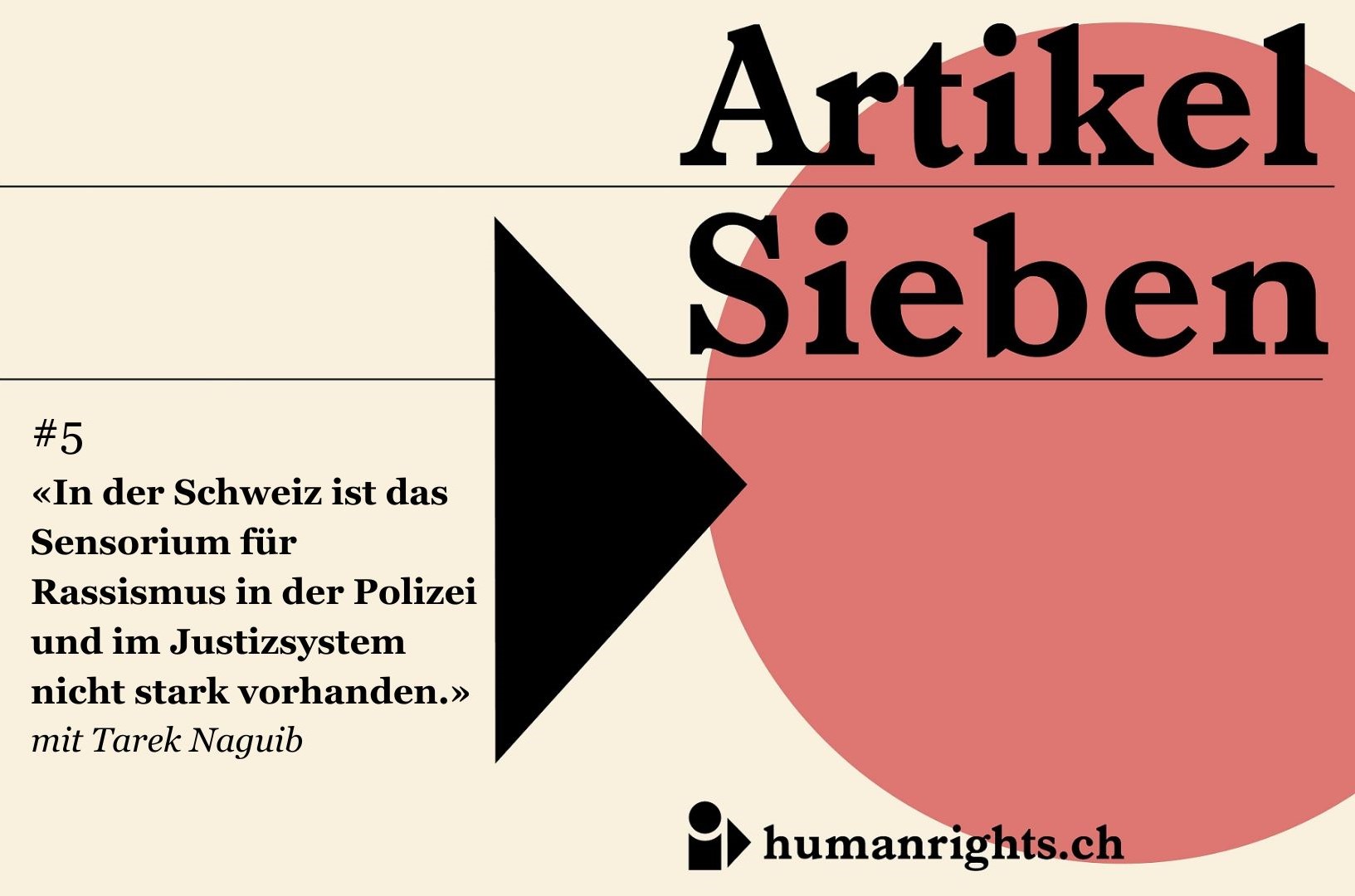 Unser neuer Podcast «Artikel Sieben» rückt die Menschenrechte in der Schweiz ins Zentrum. Einzelne Fälle machen gravierende Lücken im Menschenrechtsschutz sichtbar. In der fünften Folge geht es um rassistische Polizeikontrollen. Gesprächspartner ist Tarek Naguib, Jurist und Mitglied der Allianz gegen Racial Profiling sowie Koordinator der NGO-Plattform Menschenrechte Schweiz.