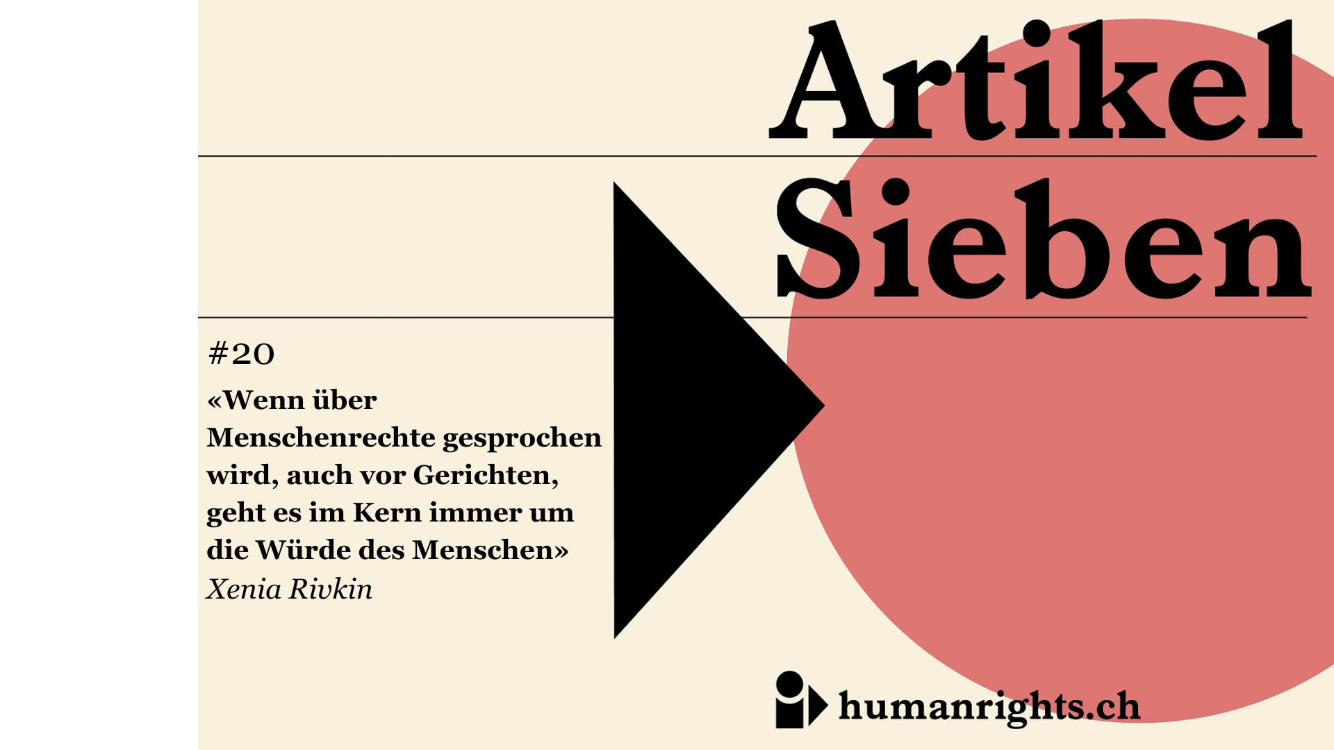 Unser Podcast «Artikel Sieben» rückt die Menschenrechte in der Schweiz ins Zentrum. Einzelne Fälle machen gravierende Lücken im Menschenrechtsschutz sichtbar. Die zwanzigste Folge ist Höhepunkt unserer Crowd-Funding Kampagne und gleichzeitig Start der dritten Staffel. In einer zweisprachigen Live-Episode diskutieren wir mit Staats- und Völkerrechtsprofessorin Helen Keller, der Rechtsanwältin Xenia Rivkin und Johannes Wendland, Rechtsexperte beim Hilfswerk HEKS, warum Recht haben nicht dasselbe ist wie Recht bekommen und was es braucht, dass Menschenrechte überhaupt zur Geltung kommen.