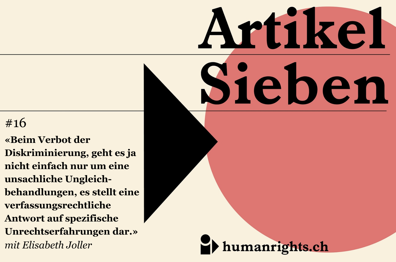 Unser Podcast «Artikel Sieben» rückt die Menschenrechte in der Schweiz ins Zentrum. Einzelne Fälle machen gravierende Lücken im Menschenrechtsschutz sichtbar. In der sechzehnten Folge lancieren wir ein Plädoyer für ein neues Verständnis von Gleichstellung. Gesprächspartnerin ist Elisabeth Joller, akademische Co-Leiterin des Instituts für Föderalismus der Universität Fribourg.