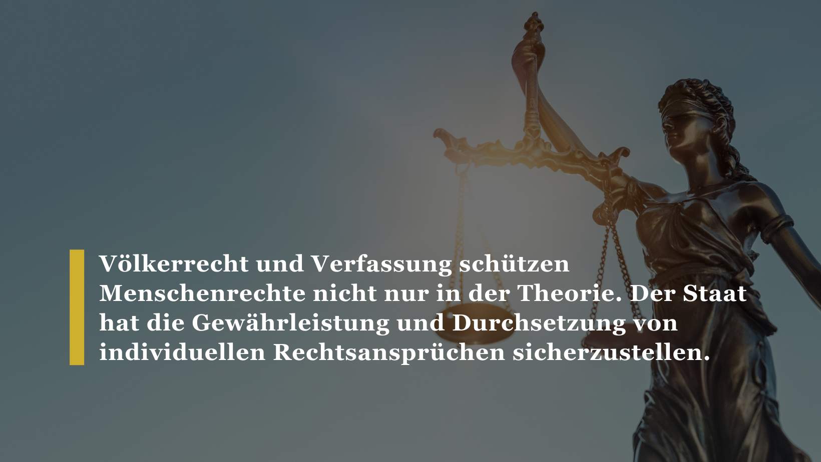 Völkerrecht und Verfassung schützen Menschenrechte nicht nur in der Theorie. Der Staat muss auch ihre tatsächliche Durchsetzung sicherstellen. Die Thematik des effektiven «Zugangs zum Recht» ist auch in der Schweiz hochaktuell.